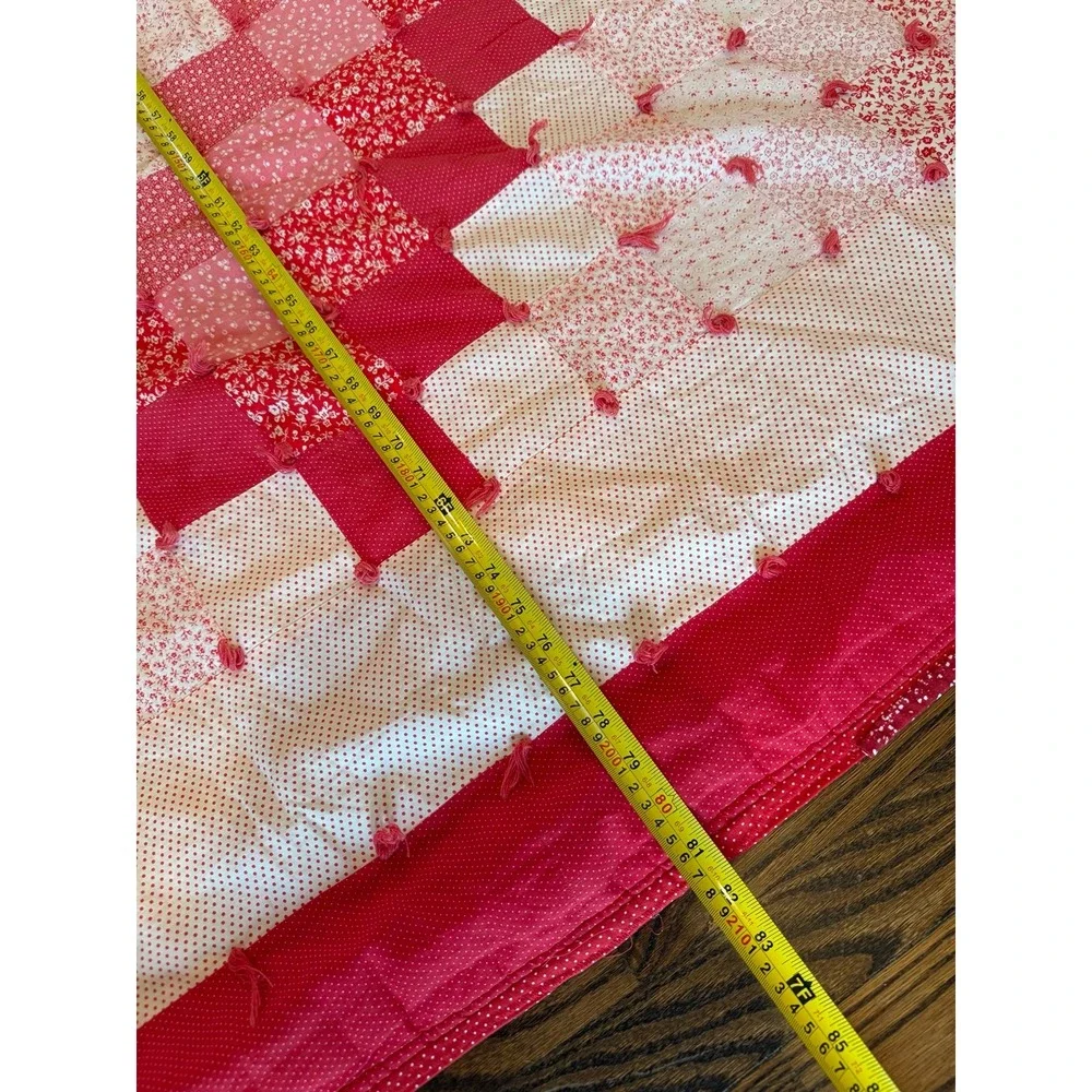 Big Quilt. Tied blanket Valentines Colors